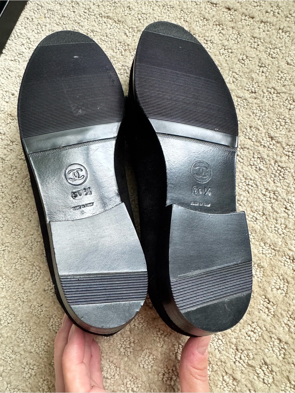 CHANEL Black Suede Penny Loafers - Picture 4 of 6